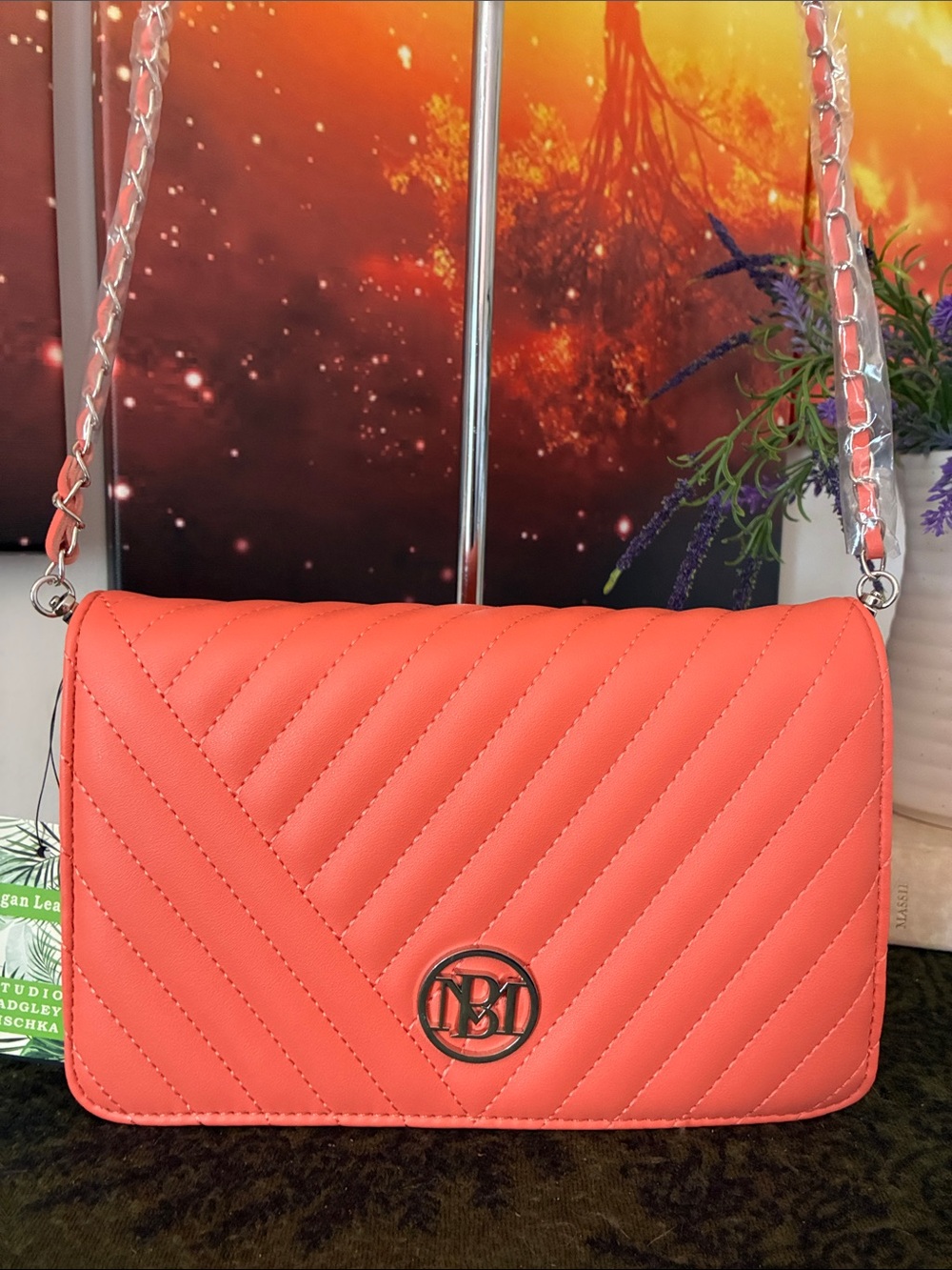 Badgley Mischka Quilted Chain Shoulder Bag